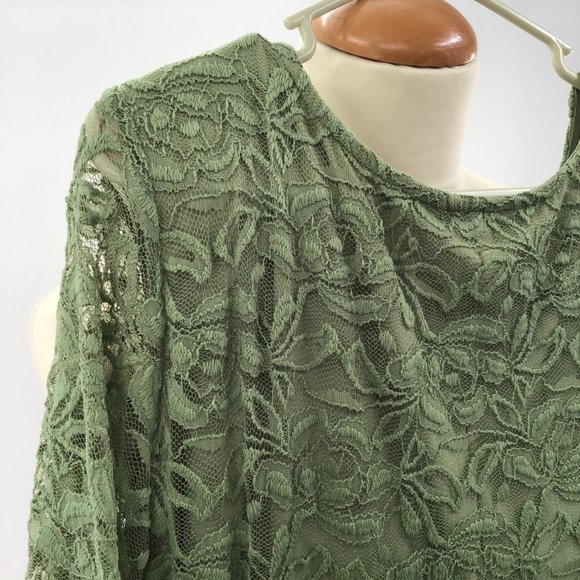 Anthony Original - Green layered lace sheath dress, size 2X, New with Tags - Picture 7 of 7